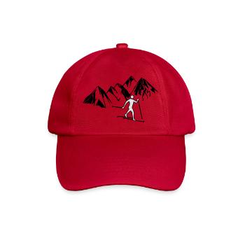 Cross-country skiers before mountains - Baseball Cap - classic red - Front
