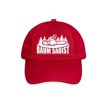HOLZ SÄGE KETTENSÄGE GESCHENK WALD FÖRSTER BERUF - Baseballkappe - klassisch Rot - Vorne