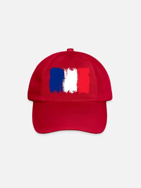 Bleu Blanc Rouge Pinselfahne - Baseballkappe - klassisch Rot