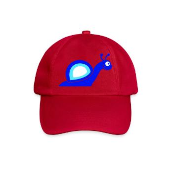 Snail shell snail happy cute silhouette - Baseball Cap - classic red - Front