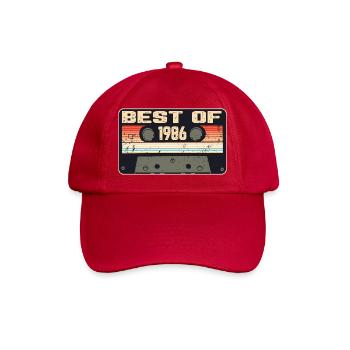 Best Of 1986 Retro Kassette - Baseballkappe - klassisch Rot - Vorne