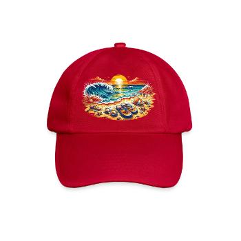 Illustration de coucher de soleil sur la plage - Casquette classique - rouge classique - Devant