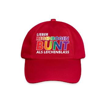 Lieber Regenbogen bunt statt Leichenblass / Gay - Baseballkappe - klassisch Rot - Vorne