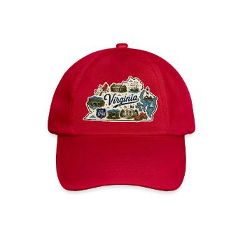 Virginia Old Dominion State Vintage-Aufkleber - Baseballkappe - klassisch Rot - Vorne