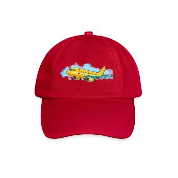 Yellow Jet Traveler Illustration - Baseball Cap - classic red - Front