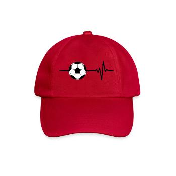 Fußball ist mein Leben, Herzschlag, Bundesliga - Baseballkappe - klassisch Rot - Vorne