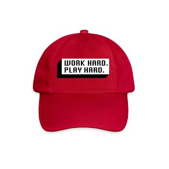 Travaille dur. Jouez fort. (Noir) - Casquette classique - rouge classique - Devant