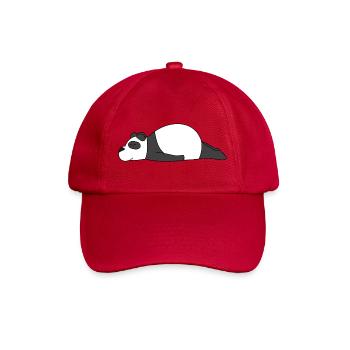 Lazy Panda DIY Kostüm – Süßer schlafender Panda Outfi - Baseballkappe - klassisch Rot - Vorne
