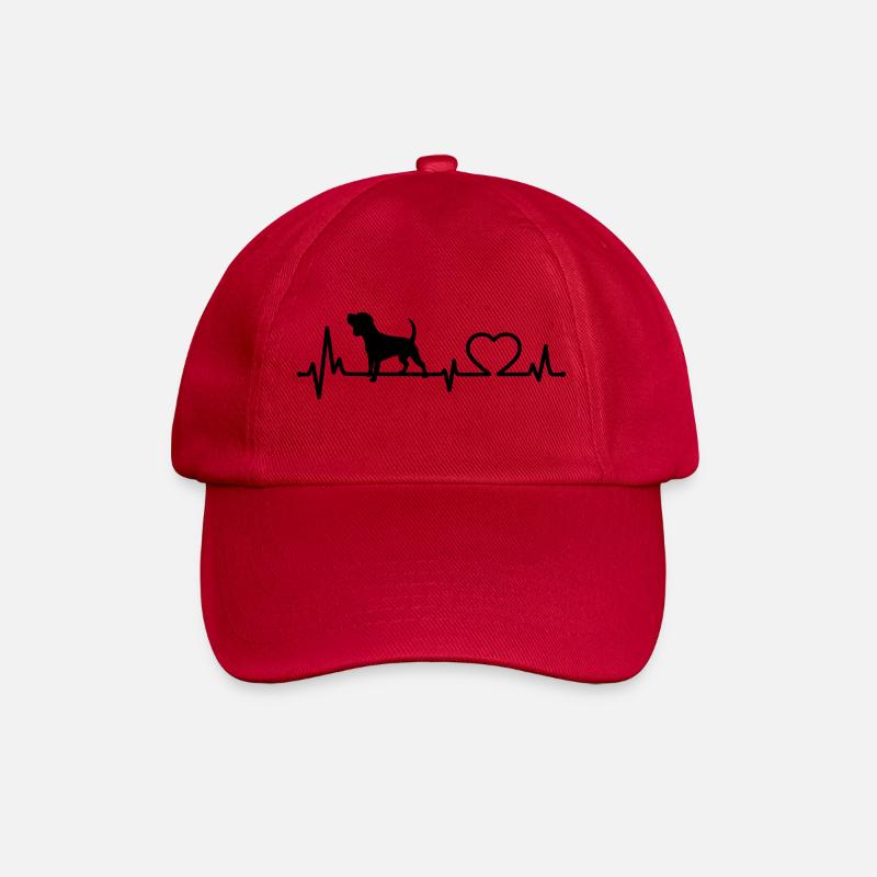 Beagle Herzschlag Hunderasse Hundehalter Geschenk - Baseballkappe - klassisch Rot
