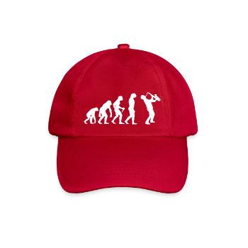 Evolution Saxophon Sax Herren Jungen Saxophonist - Baseballkappe - klassisch Rot - Vorne