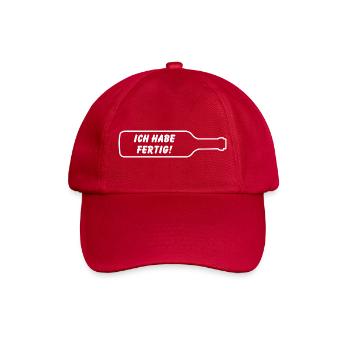 Ich mache fertig! - Flaschenwitz - Baseballkappe - klassisch Rot - Vorne