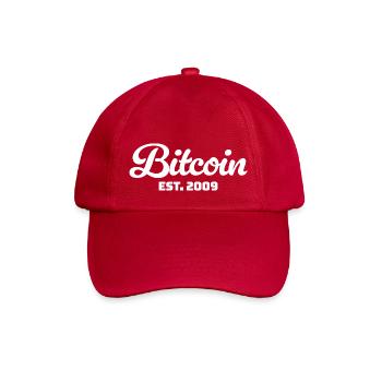 Bitcoin Est. 2009 – Klassisches Krypto Design - Baseballkappe - klassisch Rot - Vorne
