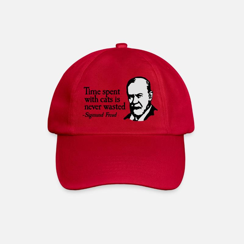 Time spent with cats is never Sigmund Freud - Casquette classique - rouge classique