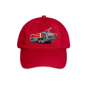 Feuerwehr mit Schaumkanone - Baseballkappe - klassisch Rot - Vorne