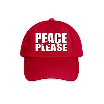 Peace please weiss schmutziger Rand - Baseballkappe - klassisch Rot - Vorne