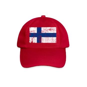 Drapeau de la Finlande Drapeau Grunge Retro Vintage - Casquette classique - rouge classique - Devant