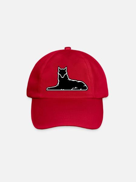 Minimalist Wolf Silhouette Design - Baseball Cap - classic red