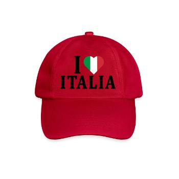 t-shirt I love Italy flag t-shirt gift - Baseball Cap - classic red - Front