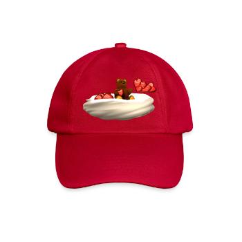 Bear flies on cloud with hearts - Baseball Cap - classic red - Front