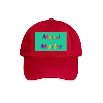 MAÎTRE. MERCI. MERCI MAÎTRE. CADEAU MAÎTRE - Casquette classique - rouge classique - Devant