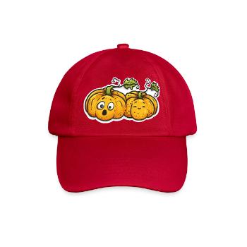 Couple de citrouilles mignon - Bande dessinée d’automne d’Halloween - Casquette classique - rouge classique - Devant