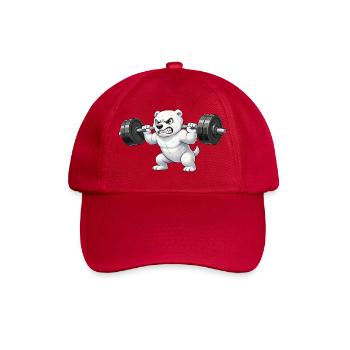 Cute Bear Polar Bear Fitness Weightlifting Workout - Baseball Cap - classic red - Front