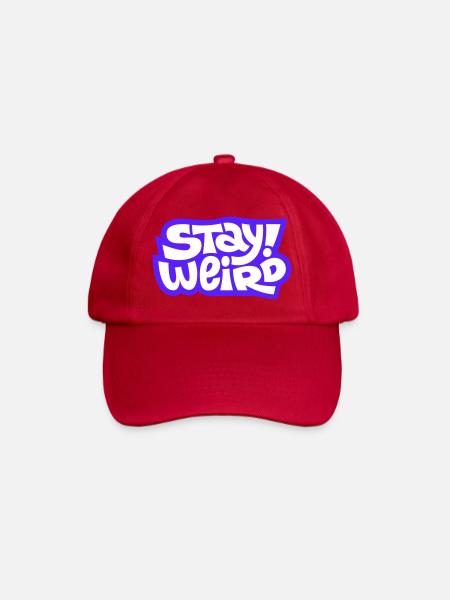 Stay Weird Comic Font Design - Baseball Cap - classic red