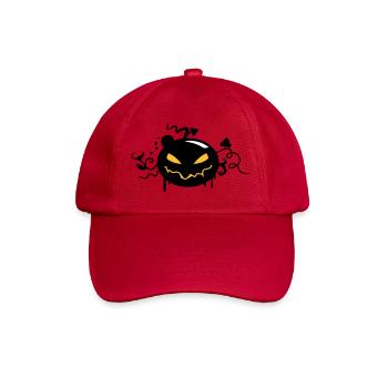 citrouille d'halloween noir avec des yeux brillants - Casquette classique - rouge classique - Devant