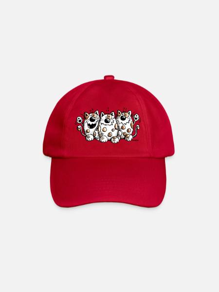 Three funny cats - Cat - Pet - Kids - Gift - Baseball Cap - classic red