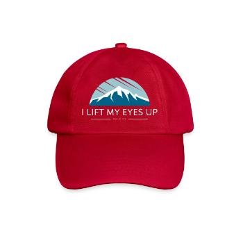 i lift my eyes up - psalm 121 - mountain - Baseball Cap - classic red - Front