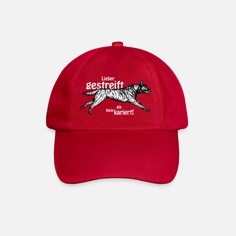 lieber gestreift als kleinkariert - weiß - Baseballkappe - klassisch Rot