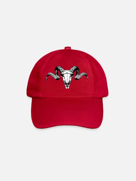 widderschädel, okkultistisch, gothic motiv - Baseballkappe - klassisch Rot