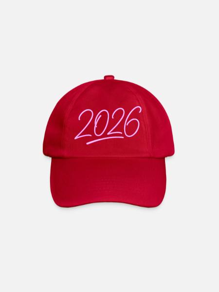 Neon Jahreszahl 2026 - Baseballkappe - klassisch Rot