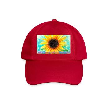 Sonnenblume Farbrausch Kunst - Baseballkappe - klassisch Rot - Vorne