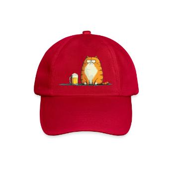 Kater mit Sonnenbrillen und Bier - Baseballkappe - klassisch Rot - Vorne
