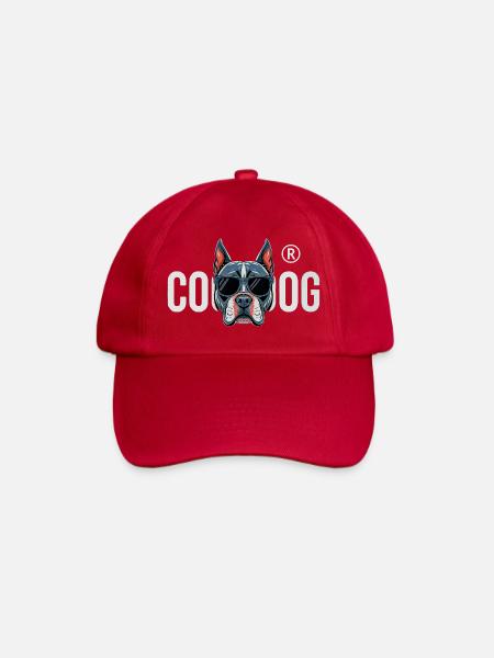 Chien cool avec des lunettes de soleil Streetwear - Casquette classique - rouge classique
