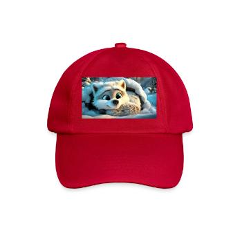 Fluffy arctic fox in the snow - Baseball Cap - classic red - Front