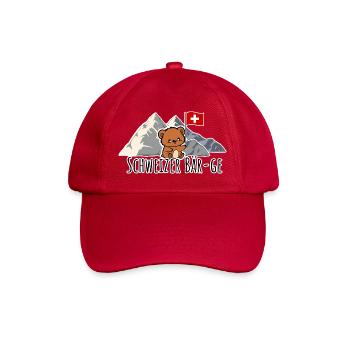 Niedlicher Schweizer Bär mit Schweizer Flagge süß! - Baseballkappe - klassisch Rot - Vorne