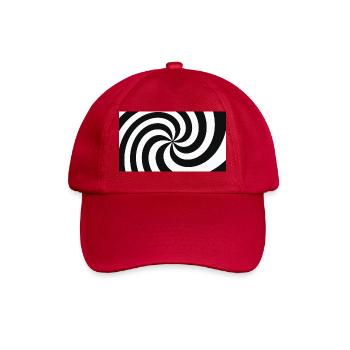 Hypnotische Schwarz-Weiß-Haarfeder - Baseballkappe - klassisch Rot - Vorne
