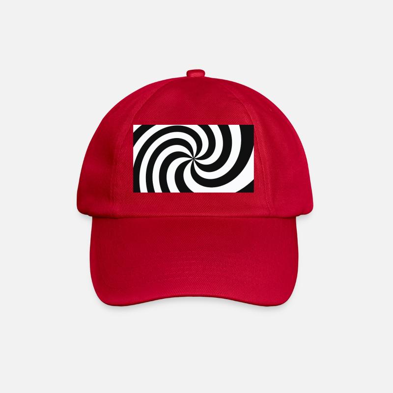 Hypnotische Schwarz-Weiß-Haarfeder - Baseballkappe - klassisch Rot