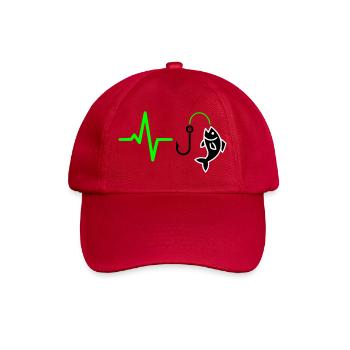 Silhouette du poisson à pouls pêcheur - Casquette classique - rouge classique - Devant