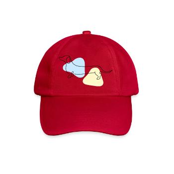 Line Art Dachshund pastel - Baseball Cap - classic red - Front