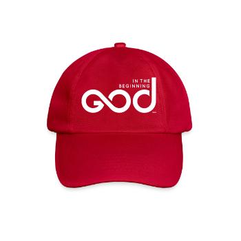 In The Beginning God... - White Print - Baseball Cap - classic red - Front