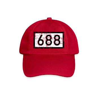 Rheinkilometer 688 Vintage - Köln am Rhein - Baseballkappe - klassisch Rot - Vorne