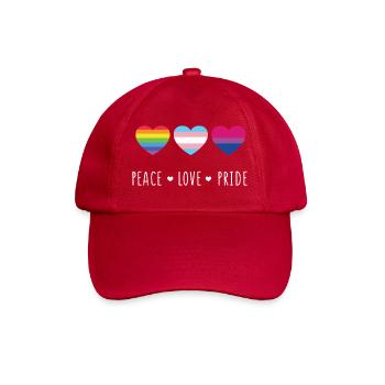 Pride Month LGBT - Peace, Love, Pride - Baseball Cap - classic red - Front