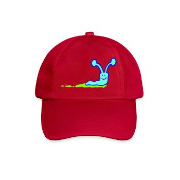 Schnecke Schleimspur niedlich süß glücklich Cool - Baseballkappe - klassisch Rot - Vorne