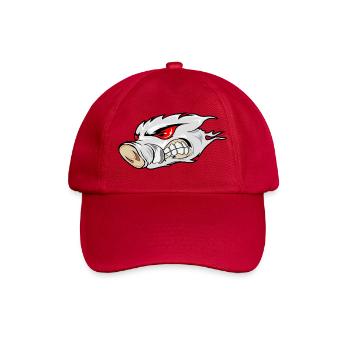 Feuriges Wildschweinkopf-Emblem - Baseballkappe - klassisch Rot - Vorne