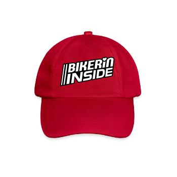 Bikerin à l’intérieur des lettres (les couleurs peuvent être modifiées) - Casquette classique - rouge classique - Devant
