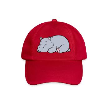 Hippopotame endormi Vecteur paresseux fatigué - Casquette classique - rouge classique - Devant