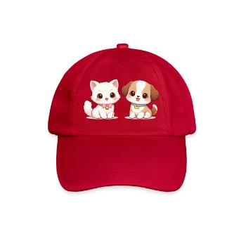Hund Katze Comic - Baseballkappe - klassisch Rot - Vorne
